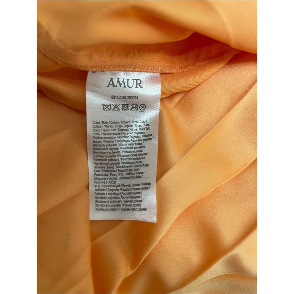 AMUR Janey Strapless Tiered Ruffle Orange Maxi Dress Size 4 - Picture 10 of 10